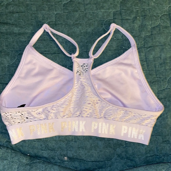 Victoria’s Secret Pink Sport juniors Lavender racer back wire free bra sz small - Picture 5 of 6